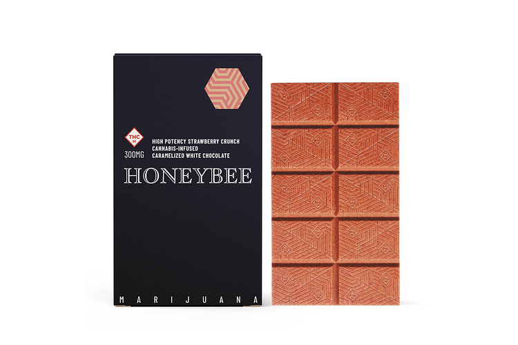 Honeybee - Candy Bar - Strawberry Crunch White Chocolate - 300mg THC by Honeybee