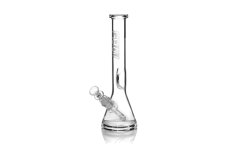 Grav Labs - Pipe - Medium Black Accent Beaker - Clear by Grav Labs