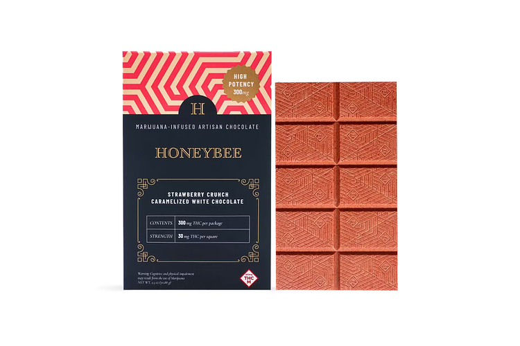 Honeybee - Candy Bar - Strawberry Crunch White Chocolate - 300mg THC by Honeybee