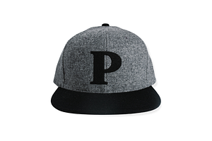 "P" Two-Tone Wool Strapback Flat Bill by Proper Brands