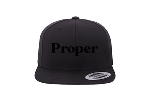 Proper Classic Black Flatbill Snapback by Proper Brands