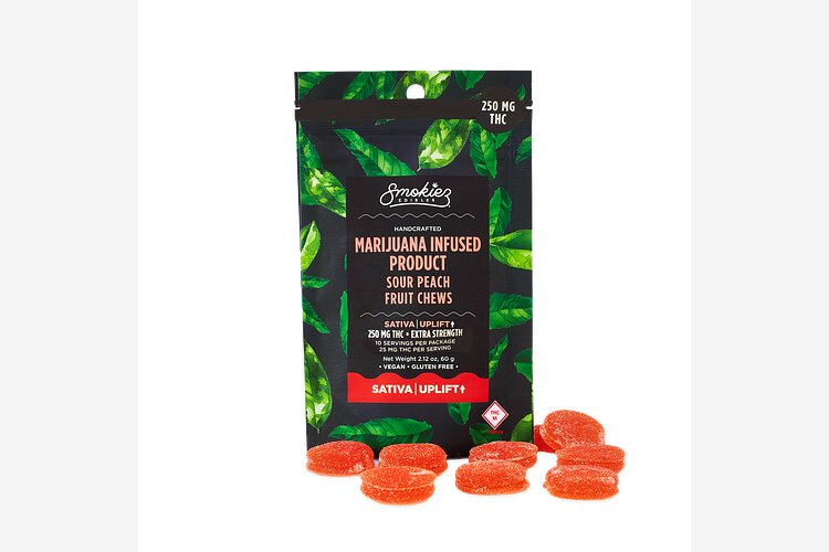 Smokiez - Gummies - Sour Peach - Sativa - 250mg THC by Smokiez