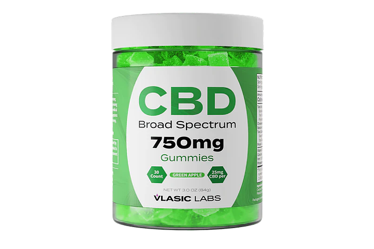Vlasic Labs - CBD Broad Spectrum Gummies - Green Apple - 750MG by Vlasic Labs