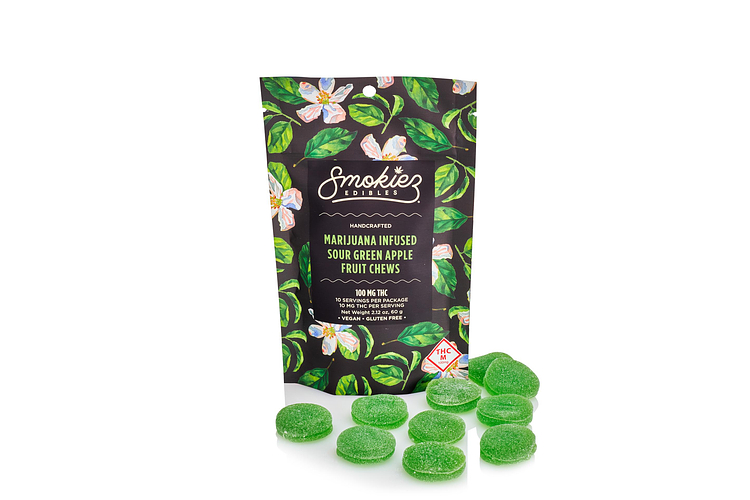 Green Apple Fruit Chews 1:1 THC:CBG by Smokiez