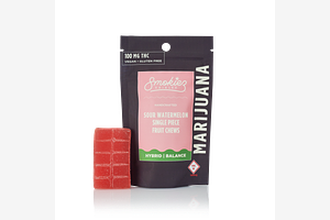 Sour Watermelon Scored-Single Piece Fruit Chew by Smokiez