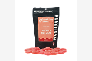 Maximum Strength Sour Peach Fruit Chew by Smokiez