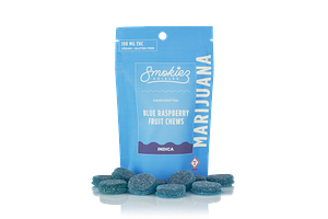 Blue Raspberry Fruit Chews by Smokiez