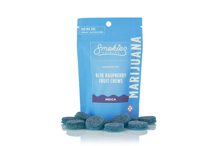 Blue Raspberry Fruit Chews by Smokiez