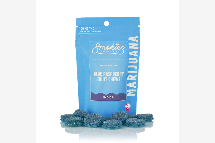 Blue Raspberry Fruit Chews by Smokiez