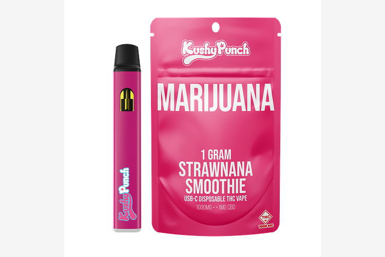 - Disposable Vape - Strawnana Smoothie - 1g by Kushy Punch